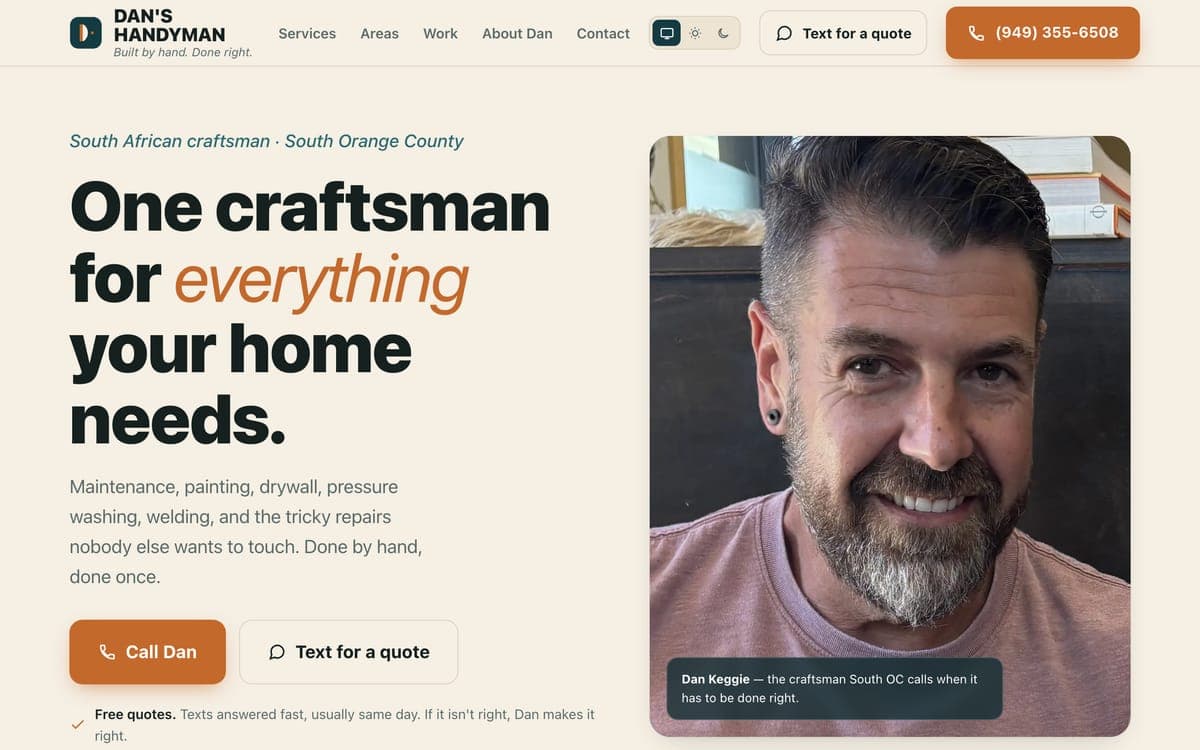 The Dan's Handyman homepage