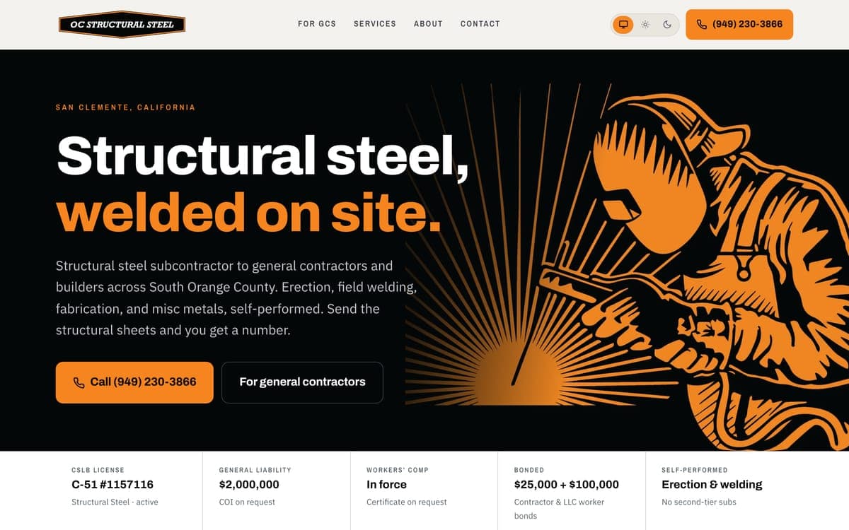 The OC Structural Steel homepage